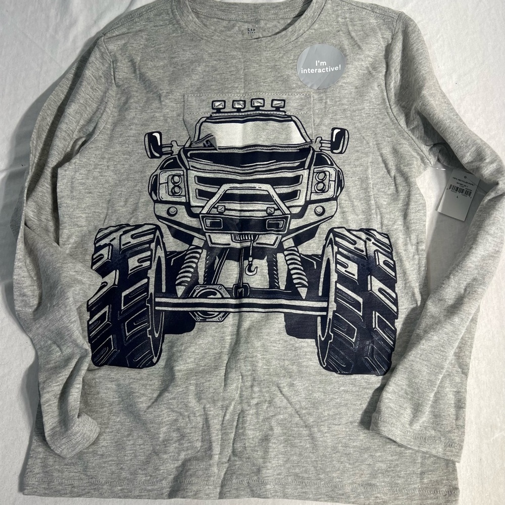 GAP cotton long sleeve tee monster truck NEW